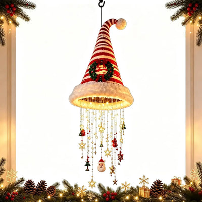 LED Glowing Santa Hat Hanging String Lights for Christmas Decor