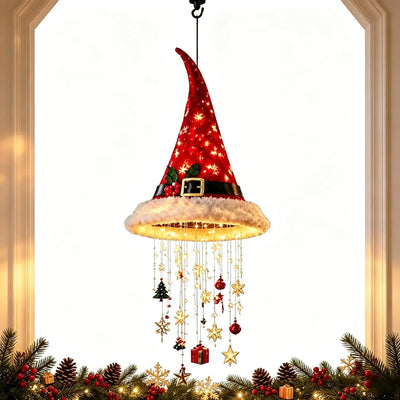 LED Glowing Santa Hat Hanging String Lights for Christmas Decor