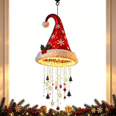 LED Glowing Santa Hat Hanging String Lights for Christmas Decor