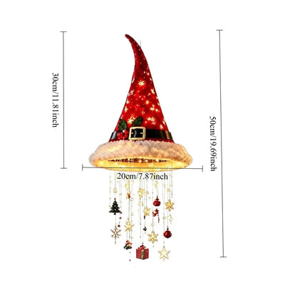 LED Glowing Santa Hat Hanging String Lights for Christmas Decor