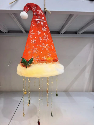 LED Glowing Santa Hat Hanging String Lights for Christmas Decor