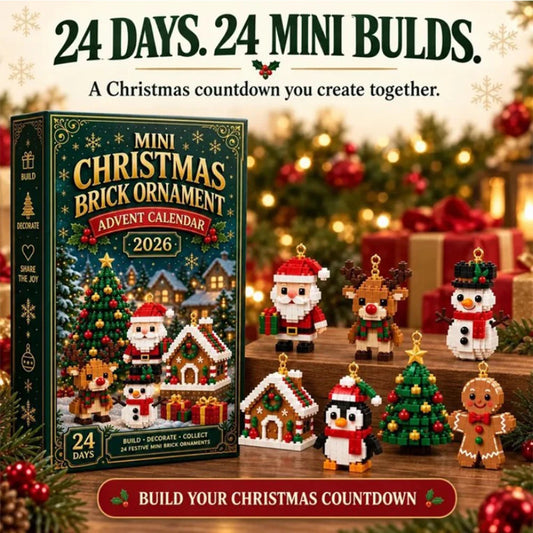 24-Day Christmas Advent Calendar with Mini Building Brick Ornaments